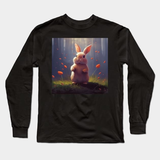 Whiskers and Wiggles: The Magical World of Rabbits Long Sleeve T-Shirt by Boiledpancakes